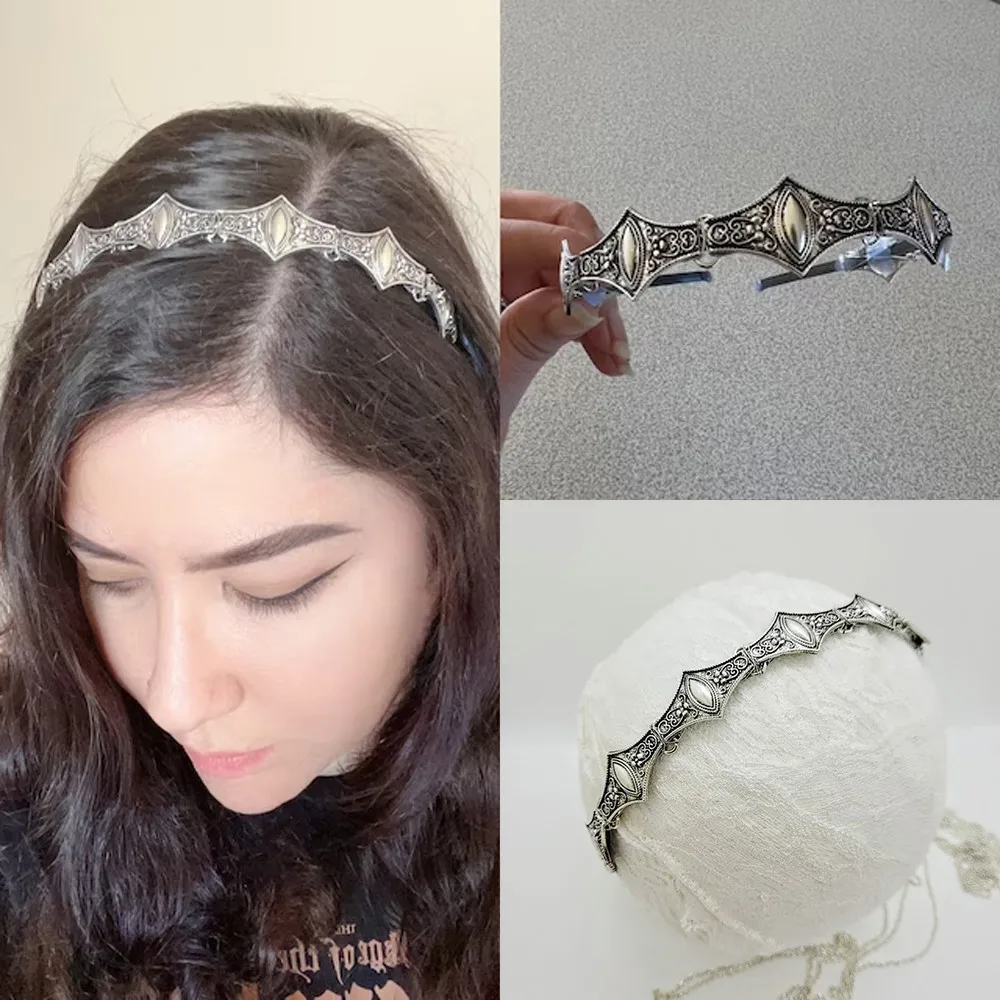 Vintage Metall Krone Kopfschmuck Prinzessin Königin Kopfbedeckung Cosplay Frauen Barock Hochzeit Party Stirnband Zubehör Requisiten Geschenke – Detail 4