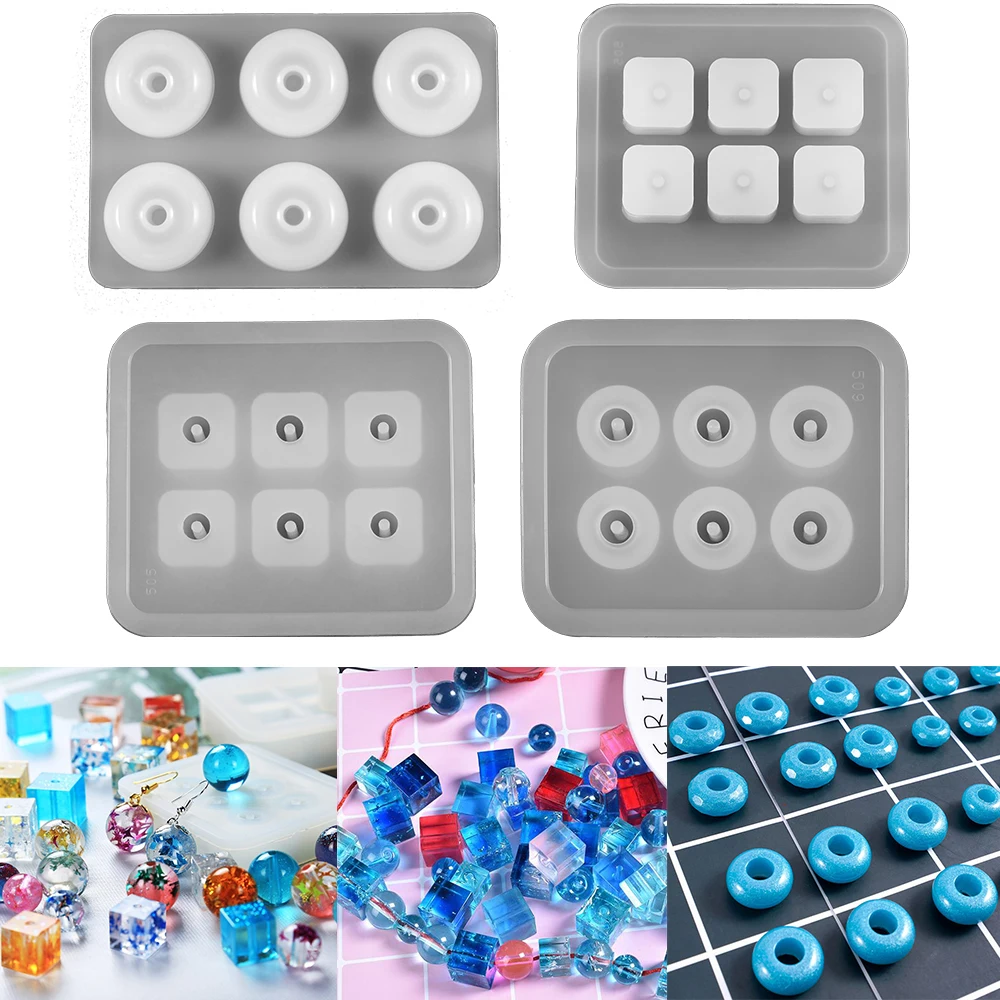 9/12/16mm Beads Silicone Mold Square Oval Shape Bead Epoxy Resin