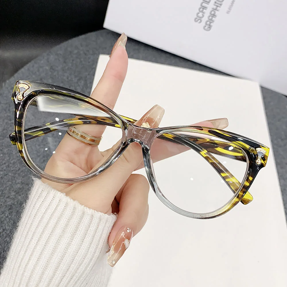 Blue Light Blocking Glasses Large Frame Fashion Women'S Spectacles Leopard  Eye Glasses Modern Large Frame Glasses For Travel