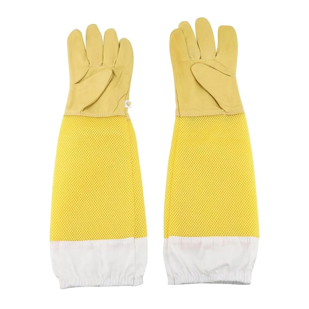 

1Pair Beekeeper Gloves Protective Sleeves Ventilated Professional Anti Bee for Apiculture Beekeeper Prevent Beehive Tools