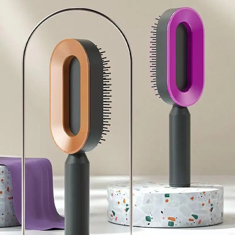 J6PE Comb Cushion Wet & Dry Paddle Hair Brush Scalp Massage Comb Women Detangling Tool for Thick Hair Easy to Use