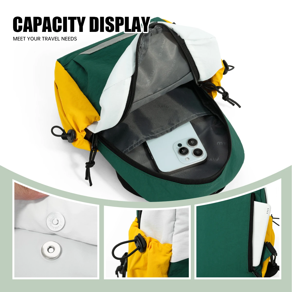 Single Shoulder Crossbody Bag for Men, Genuine Outdoor Small Lightweight Multifunctional Chest Bag, Casual Sports Bag, Women's Backpack, Hiking, Student Class, and Leisure Use