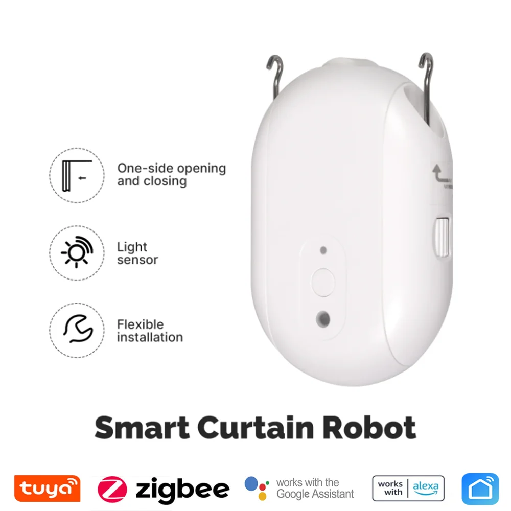 Tuya ZigBee หุ่นยนต์ม่านไฟฟ้าอัจฉริยะ ตั้งเวลาเปิด-ปิดอัตโนมัติ พร้อมเซ็นเซอร์ตรวจจับแสง ควบคุมผ่านแอพและรีโมท รองรับ Alexa และ Google Home 1