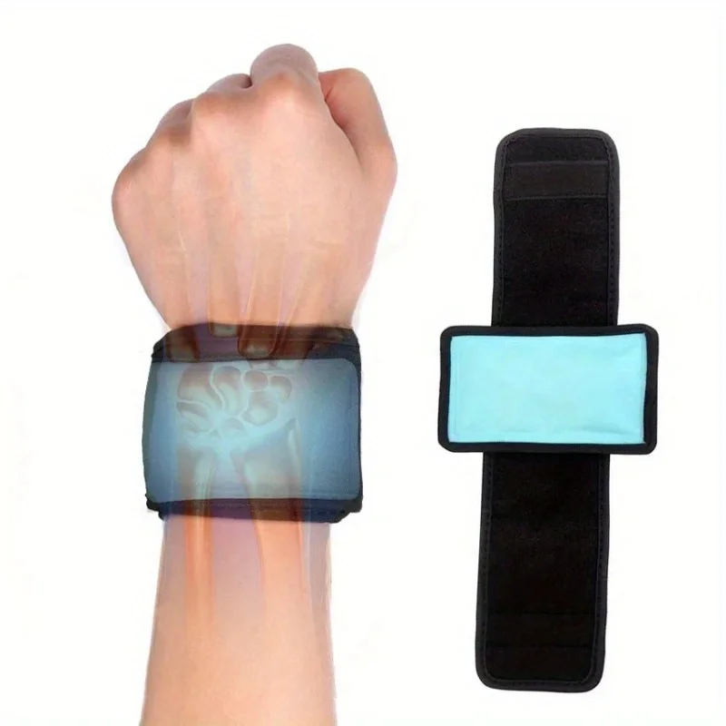 1pc small reusable gel ice pack. For injury and pain relief, hands, arches, wrists, elbows, adjustable and flexible