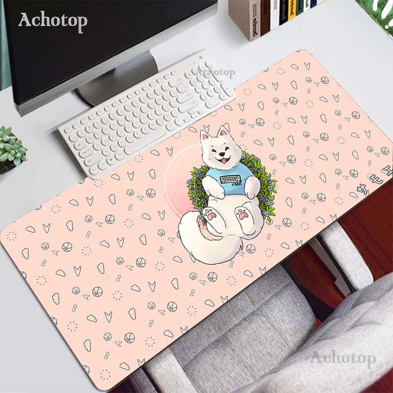 

Большой розовый коврик для мыши с аниме, милый игровой коврик для мыши Kawaii Gog, резиновый коврик для мыши Otaku с фиксируемой кромкой, большой модный Настольный коврик для ноутбука и ноутбука