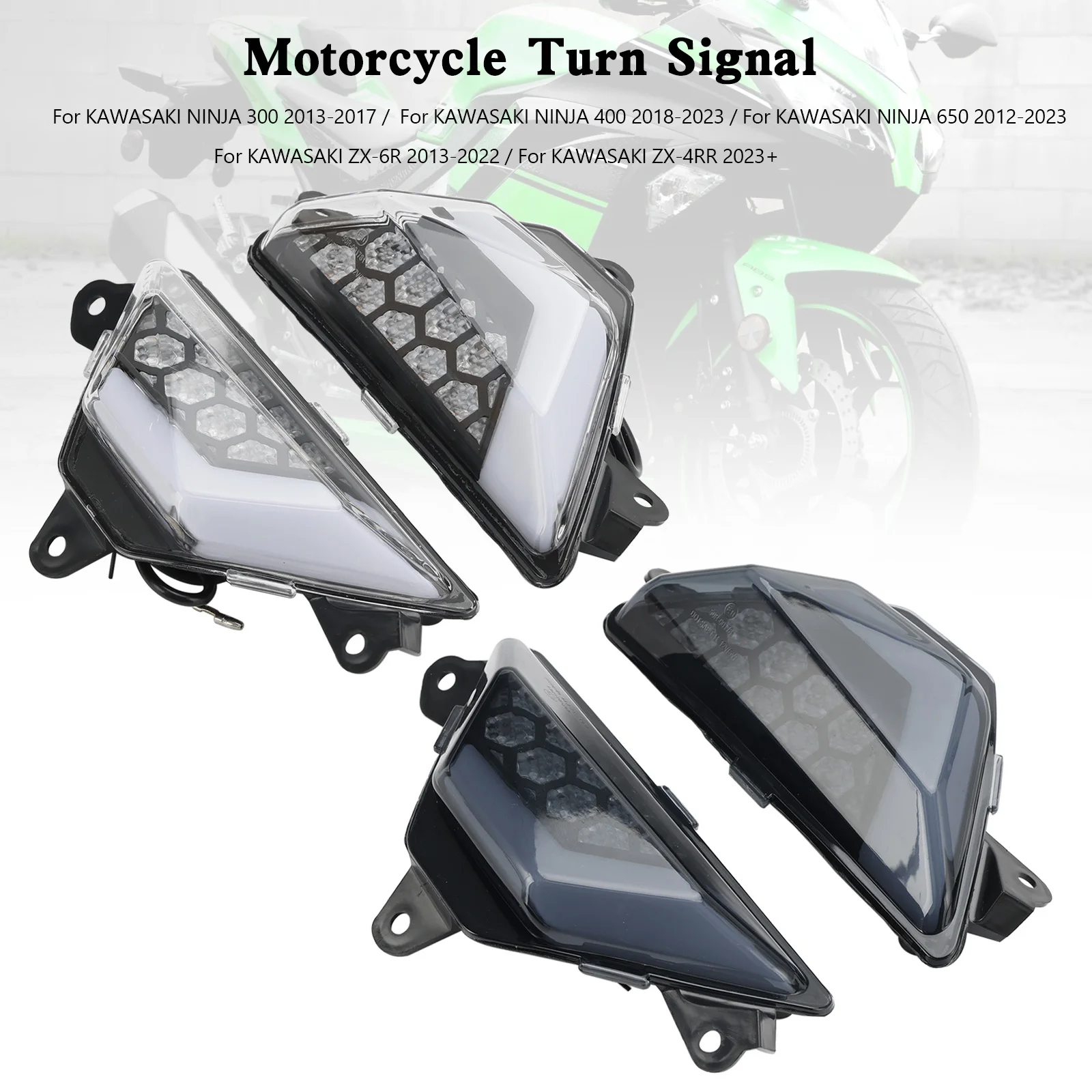 

Artudatech светодиодный передний указатель поворота светильник для KAWASAKI NINJA 300 400 650 ZX-6R ZX-4RR 2013 +