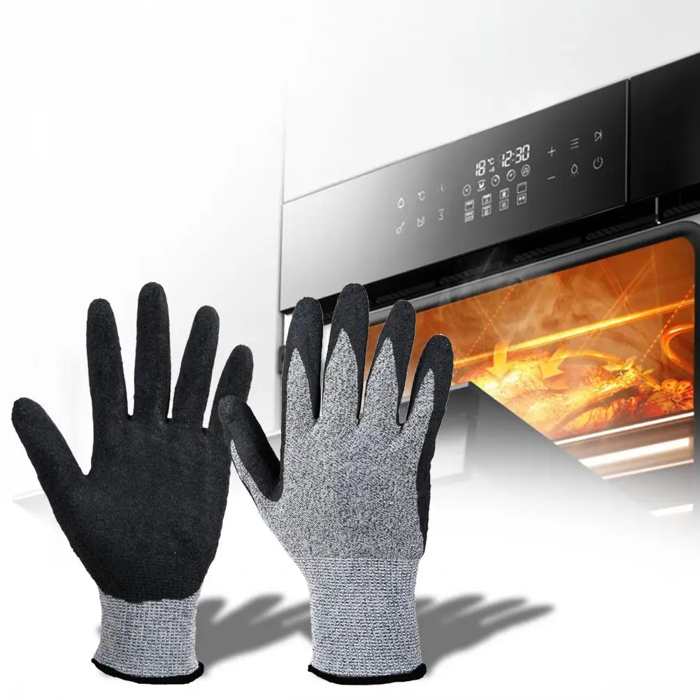

500/800 Degrees Celsius Heat Resistance 1 Pair Microwave Mitts BBQ Woodworking Gloves Anti-slip Fireproof Heat Insulation Supply