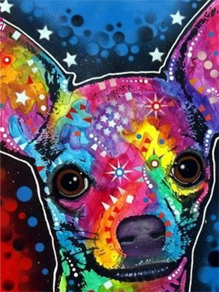 Meian Aquarell Hund Tier DIY Malerei Kreuzstich Stickerei Kits Baumwollfaden Handarbeiten Ross Home Decor Geschenk – Detail 13