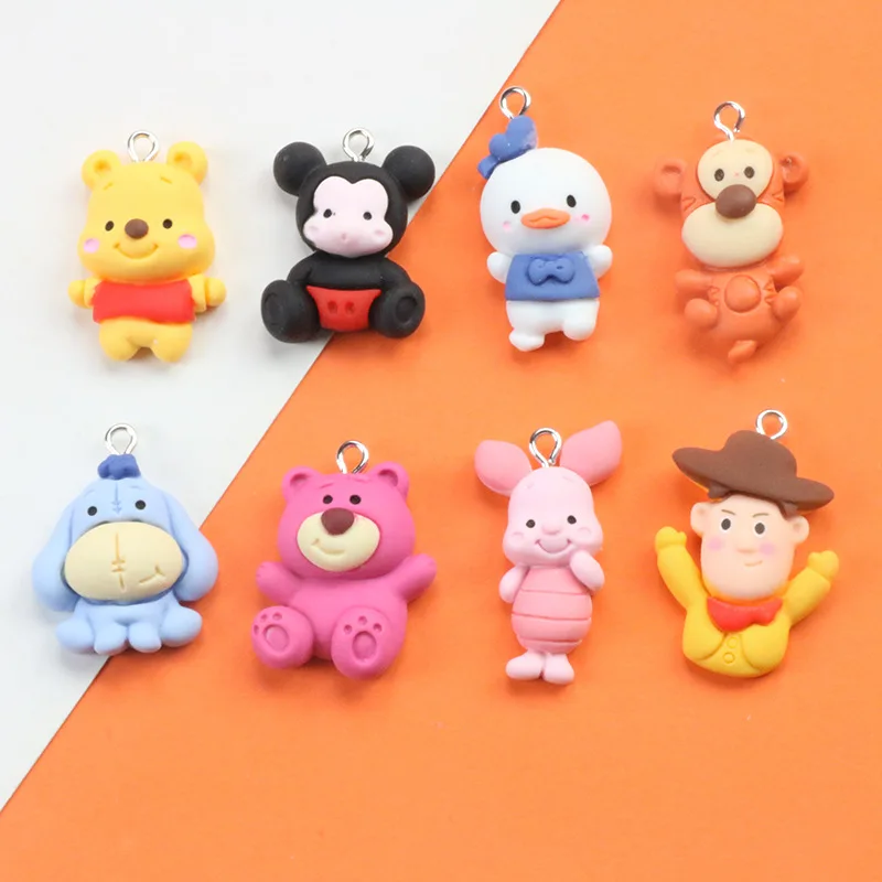 

Disney Mickey Anime Pendants DIY Keychains Action Toys Figures Winnie The Pooh Piglet Tigger Cartoon Pendant Kids Birthday Gifts