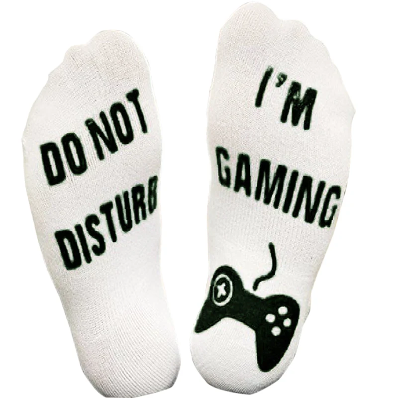 Dog Socks Gift For Boyfriend Cotton Letter Socks DO NOT DISTURB I'M GAMING Anniversary Gift Valentines Day Present Party Favor