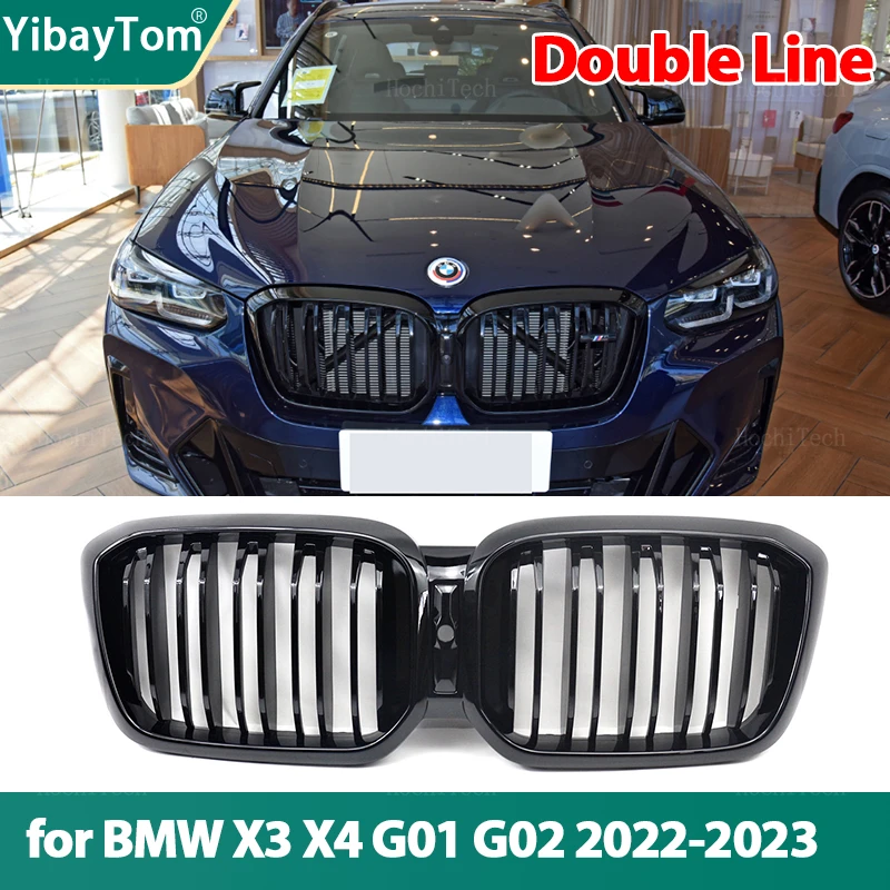

Front Kidney Grill Racing Grille Fit For BMW X3 X4 G01 G02 LCI 2022-2023 Car Accessories Replacement Part Double Slat