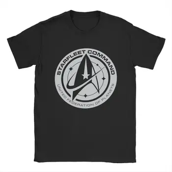Stars Treks Discovery United Federation T Shirt for Men Cotton T-Shirts Round Collar Tee Shirt Short Sleeve Clothing Graphic