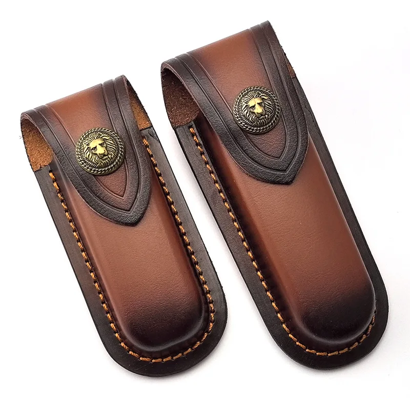 Leather Knife Sheath 2 Sizes with Brass Buckle