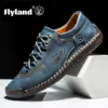 FLYLAND Classical Men's Leather Loafers Vintage Hand Stitching Oxfords Chukka Boots Ankle Boots Casual Daily Work Office Shoes 2