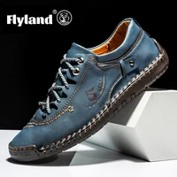 FLYLAND Classical Men's Leather Loafers Vintage Hand Stitching Oxfords Chukka Boots Ankle Boots Casual Daily Work Office Shoes 2