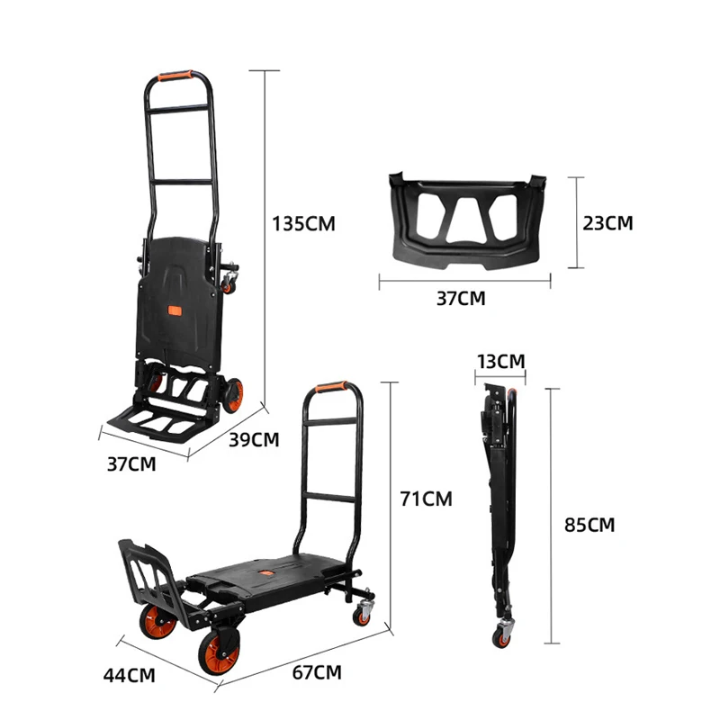 

Handle Traveling Trolley Hot Selling Foldable Stainless Steel Hand Push Platform Trolley Cart Metal Camping Cart Trolley Folding