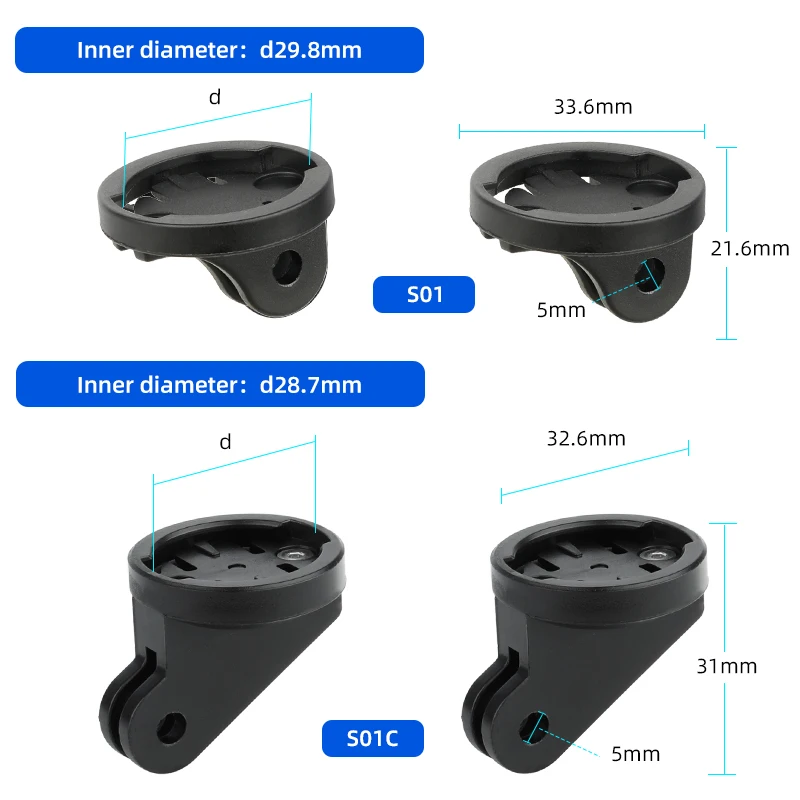 Bicycle Front Light Mount Computer Adapter for Garmin Rockbros RHL-1000 W/ Gopro Interface MTB Road Accessories