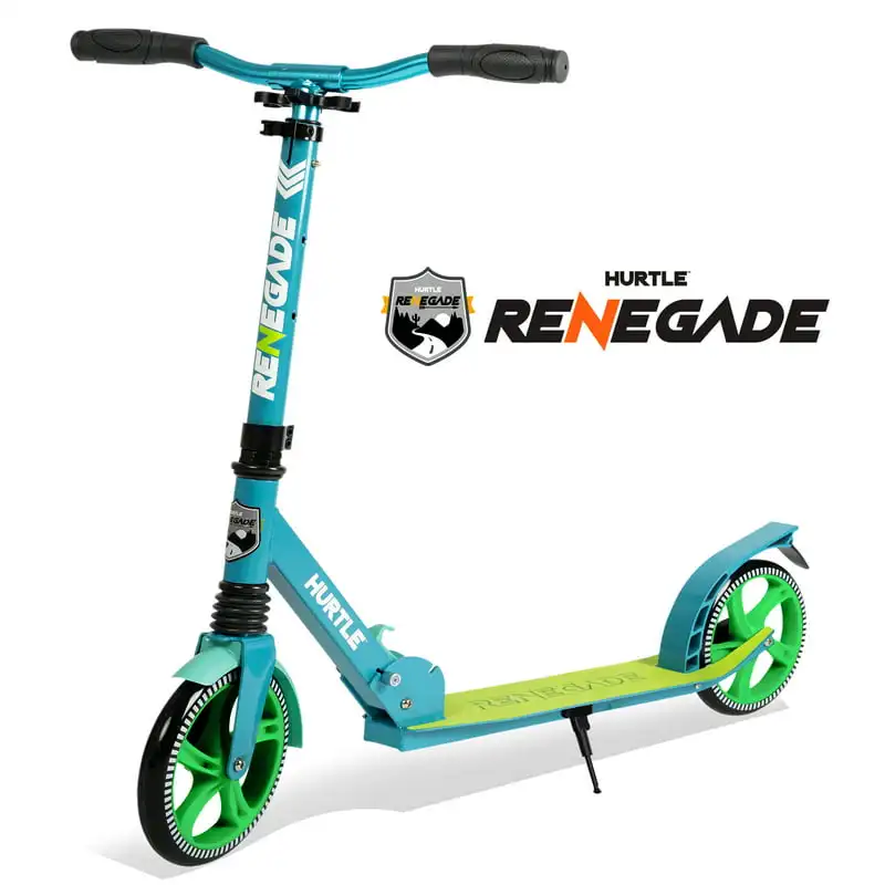 

Lightweight and Foldable Kick Scooter - Adjustable Scooter for Teens and Adult, Alloy Deck with High Impact Wheels (Teal Blue)