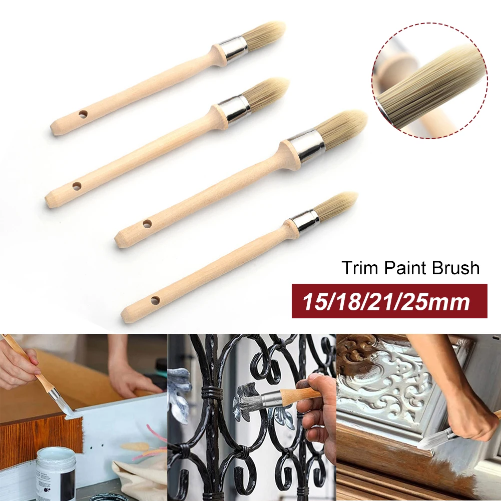 Trim Paint Brush 15/18/21/25mm Edge Painting Tool Trim Painting Brush with  Wood Handle Trim Brush for Window Floor Ceiling Stair - AliExpress