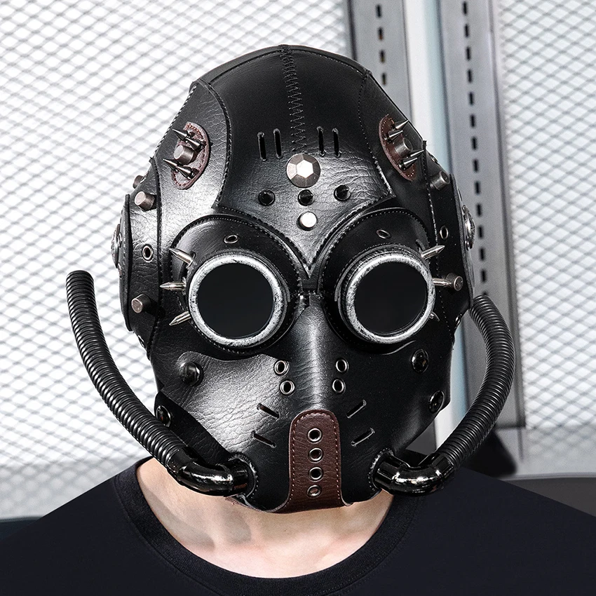ペスト医師ガスマスク PUレザー 中世風スチームパンク ハロウィン