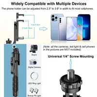 Selfie Stick Tripod Stand for iPhone Phone Camera Holder Video Recording 60" Extendable Travel Phone Tripod with Wireless Remote - Image 6