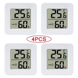 Compact Digital LCD Thermometer Hygrometer with Wall Mount Sensor (4PCS)