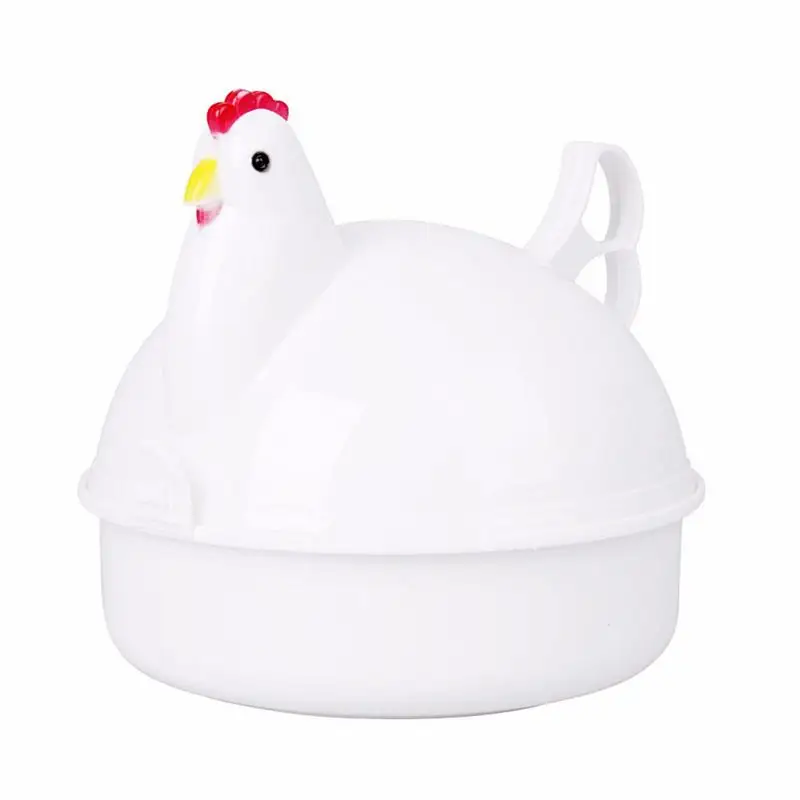 

Kitchen Eggs Steamer Chicken Shaped Microwave 4 Egg Boiler Cooker Portable Kitchen Cooking Appliances Steamer Home Egg Poachers