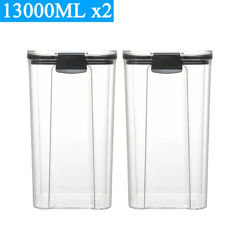 Stackable Transparent PET Plastic Food Storage Containers Set (460-1800ML, 2-4 Pieces) - Kitchen Dry Goods and Noodles Sealed Organizer