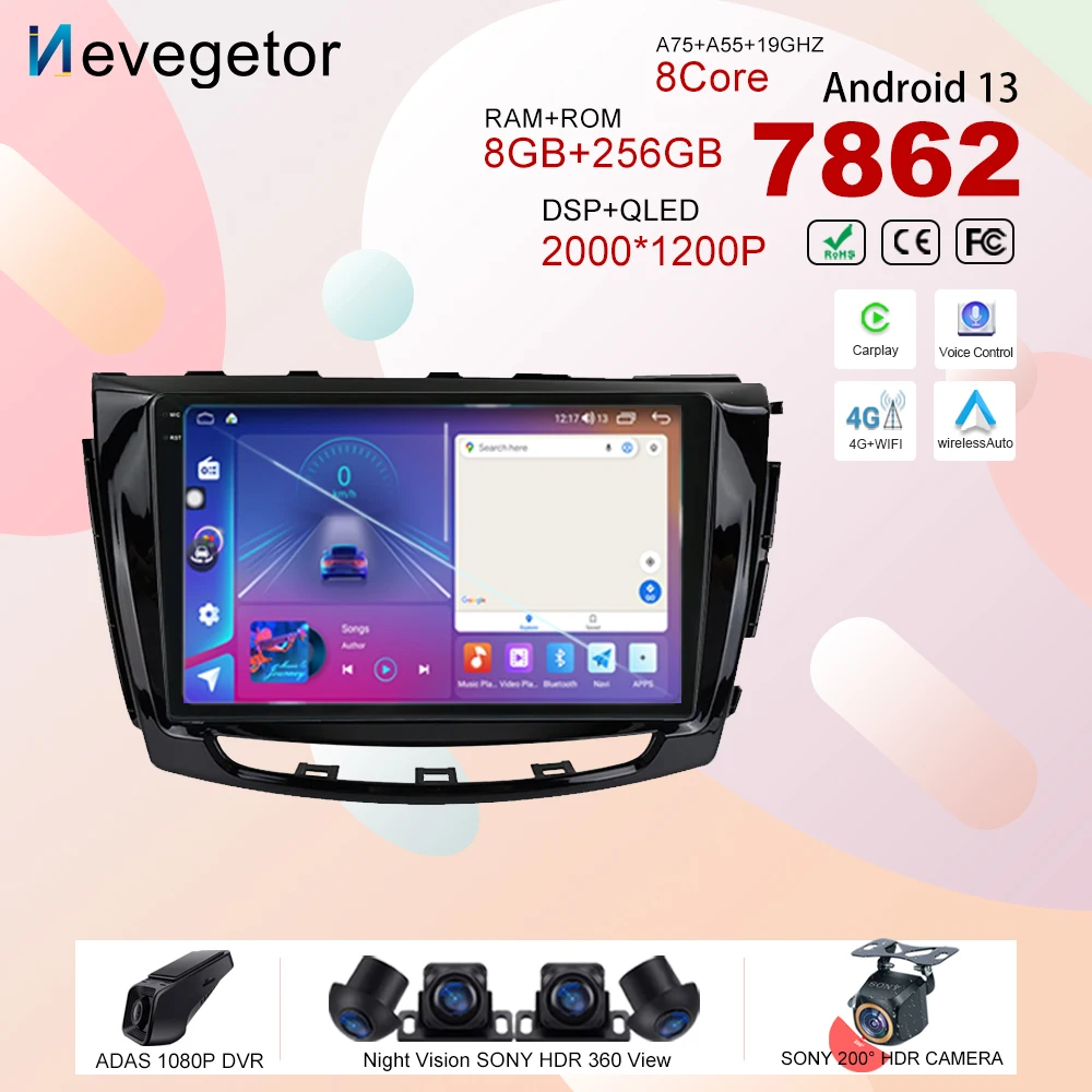 

Автомобильный радиоприемник для Great wall GWM STEED Greatwall Wingle 6 авто Android 13 стерео Мультимедийный плеер GPS навигация беспроводной Carplay BT