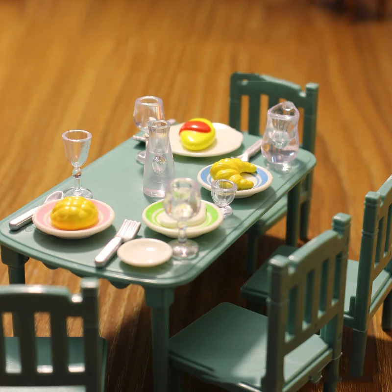 Forest Family Furniture Kitchken Miniature Scene Cabinet Decoration Toys Mini Family Doll House Indoor Model Small Pretend Play 3