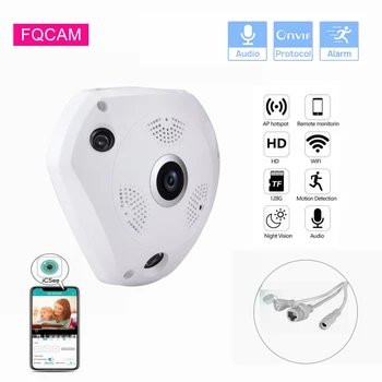 5MP Wireless WIFI IP Dome Camera iCSee 180 360 Degree Wide Angle ONVIF Video Audio Surveillance SD Card Slot 2MP Security Camera 1