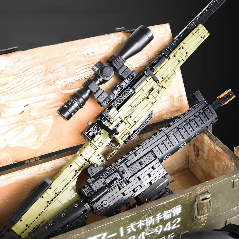 

Creativity MP5 Submachine Gun， AK47 Rifle Building Block，WW2 Military Weapons Series Modle Set Can Fire Bullets Gun Toys Gifts