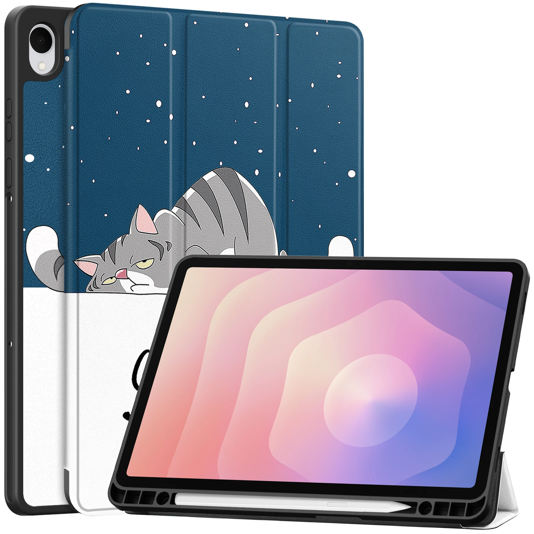 Foldable Tablet Case with Pen Slot and Adjustable Stand