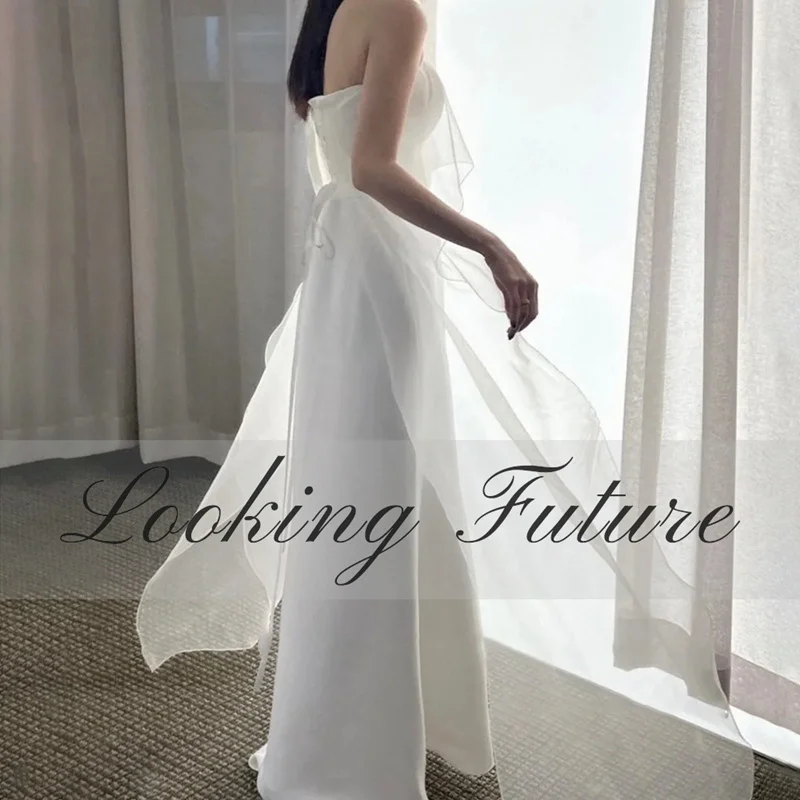 Рисунок 3 - Элегантное Белое Атласное свадебное платье А-силуэта