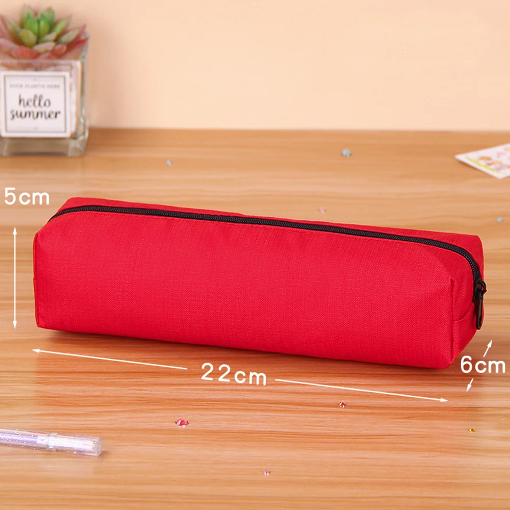 Sleek Black Pencil Pouch - Stylish Solid Color Stationery Organizer