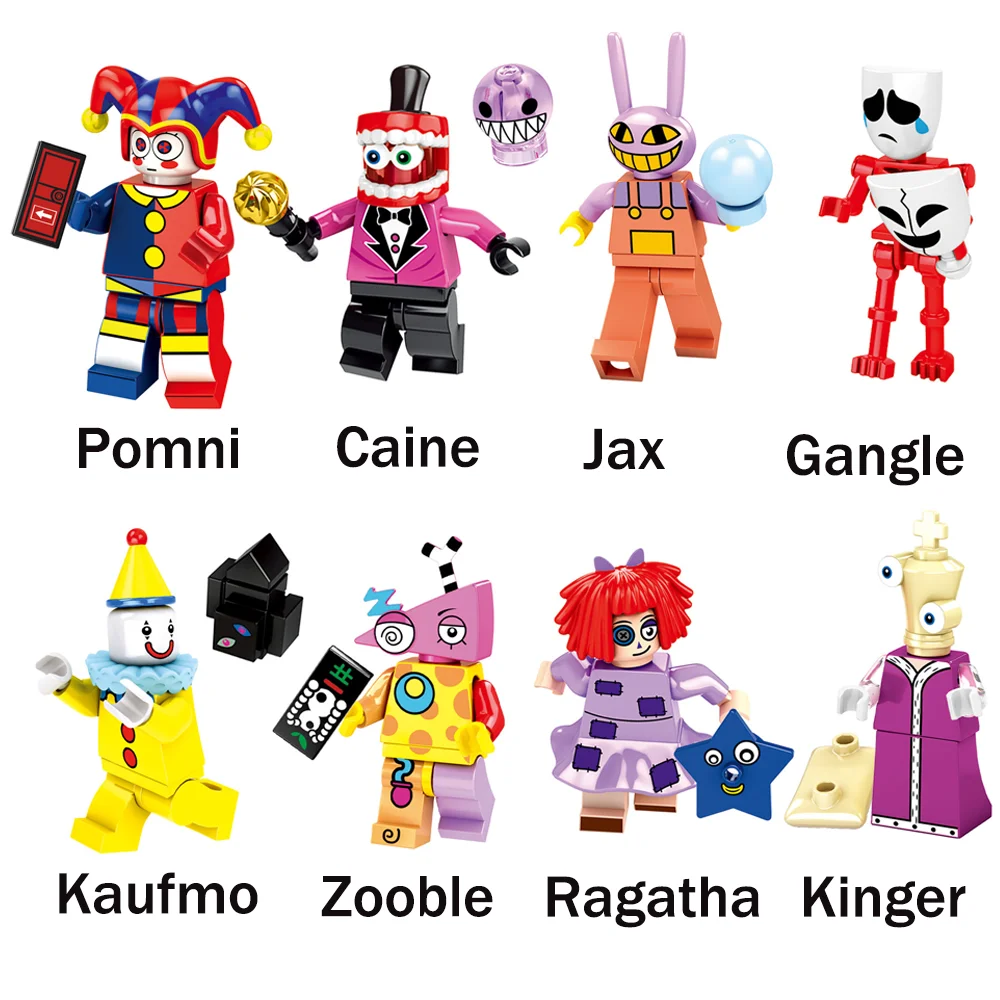 thumbnail image 1 of Treingi 2024 The Amazing Digital Circus Kids Blocks Bloques de ensamblaje de circo digital mágico Juguetes para niños Mini bloques de construcción Regalos de cumpleaños, 1 of 5