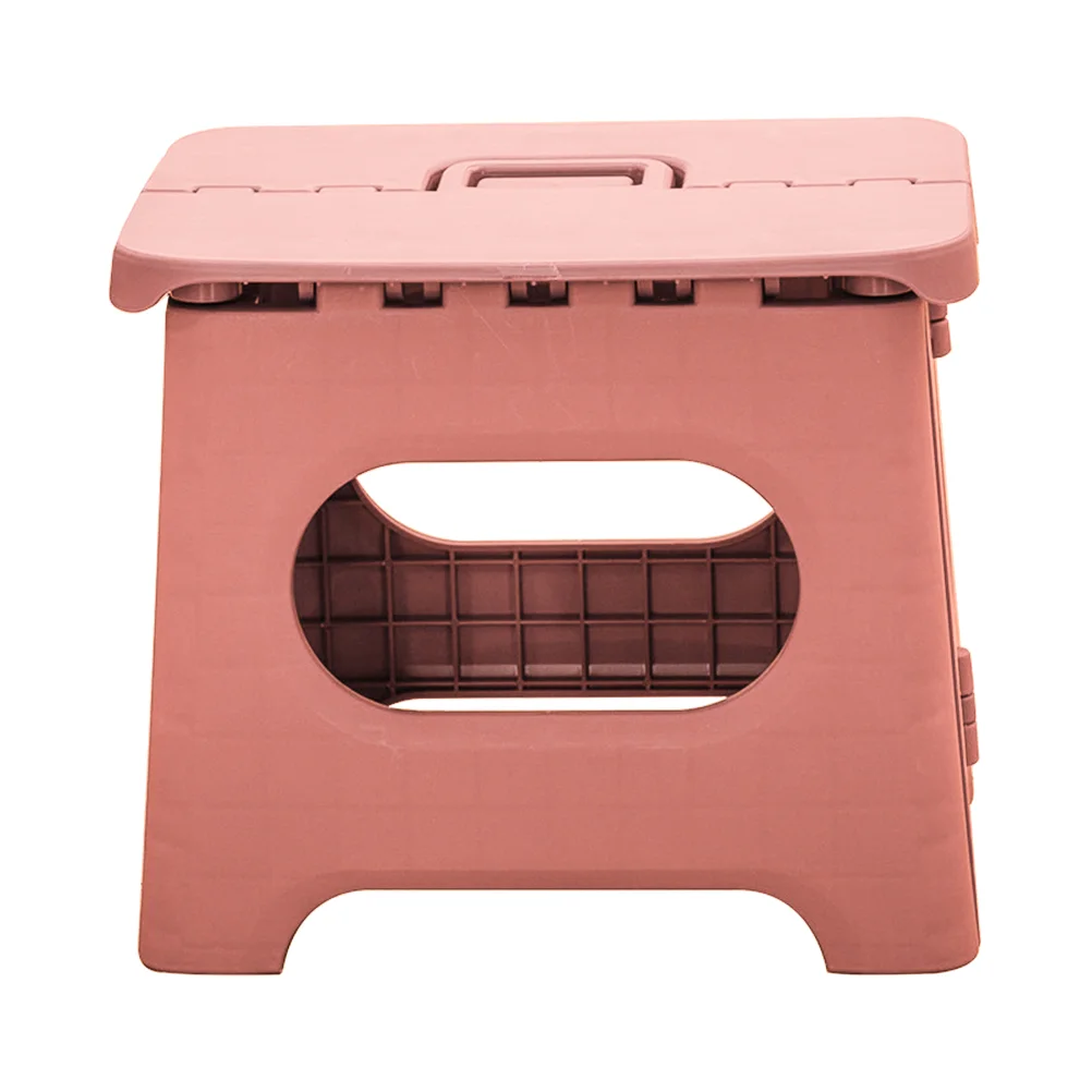 

1Pc Small Foldable Stool Portable Folding Taboret Pure Color Stool For Kids for Home Office Bathroom (Pink)