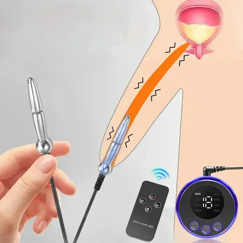 New Electric Shock Penis Plug Stainless Steel Urethral Plug BDSM Couple G Spot Stimulate Men Sex Toy Masturbation Sex Toys