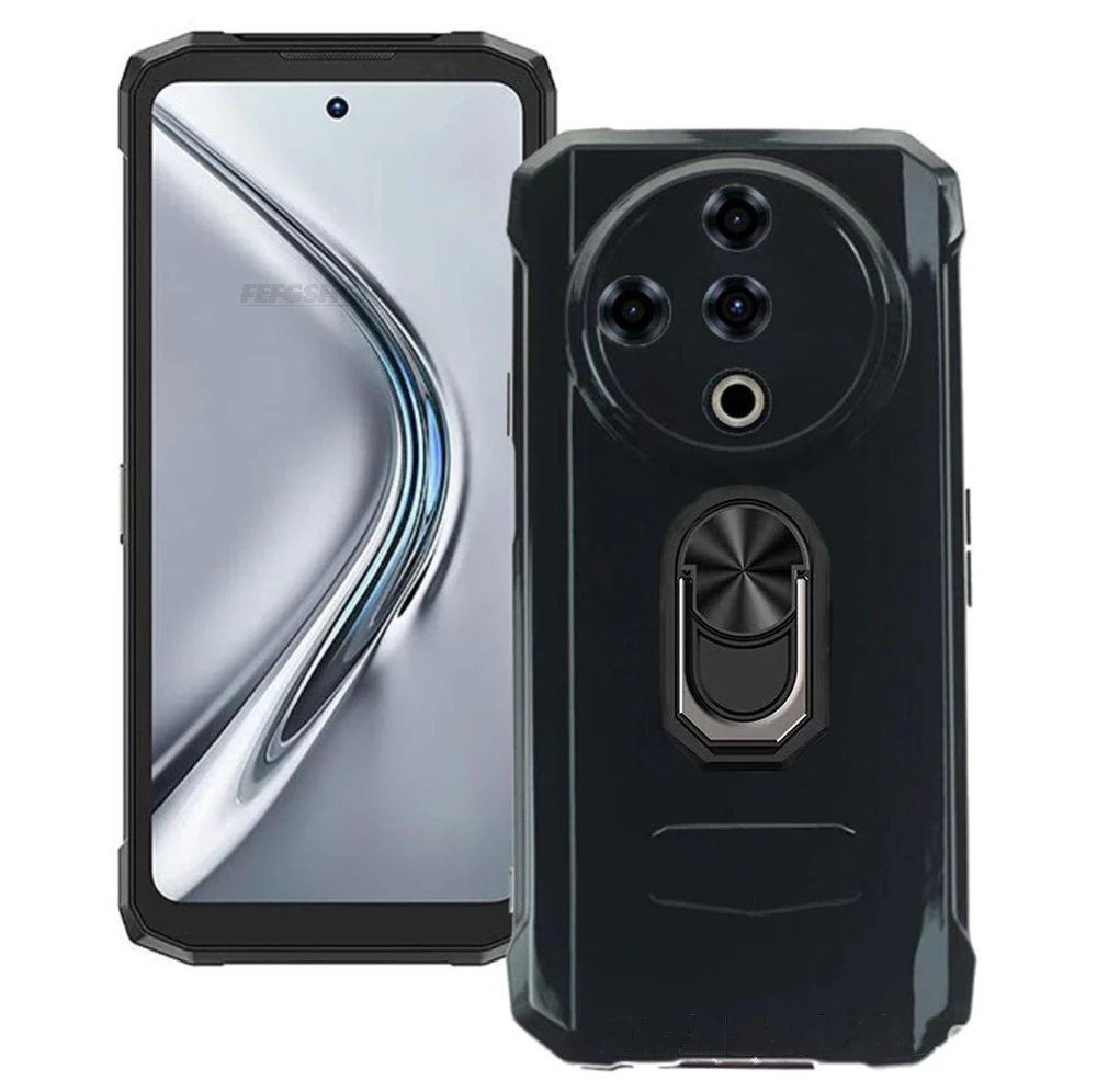 Back Finger Ring Soft TPU Silicone Phone Case with Bracket Design