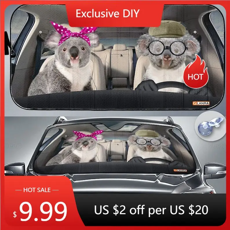 

Koala Couple Car Sun Shade, Koala Auto Car Sun Shade, Koala Lovers, Funny Gift, Koala Sun Shade, Car Sun Protector PHT092205J01