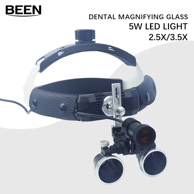 Dental Loupes head-mounted 5W spotlight Headlamp surgical lamp Lab Medical Magnification Binocular Helmet Head-Mounted Magnifier