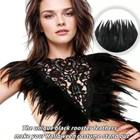 Plumes de coq noires 10-15cm, Plumes artisanales naturelles en vrac pour bricolage, attrape-rêves, décoration de Costume de fête d'halloween 6