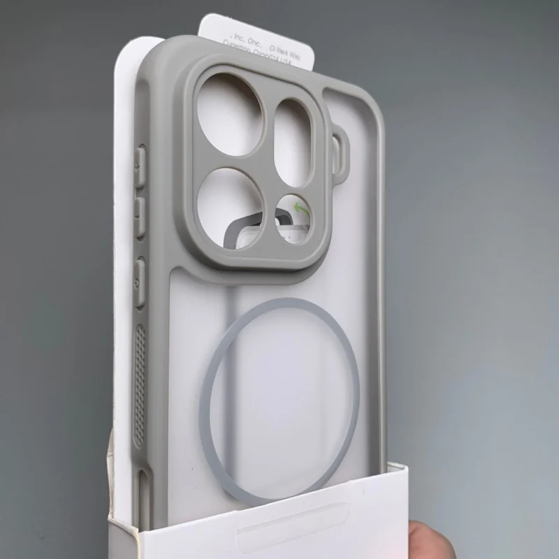 Luxury Frosted Glossy Armor Case - Transparent Wireless Charging Hybrid Cover