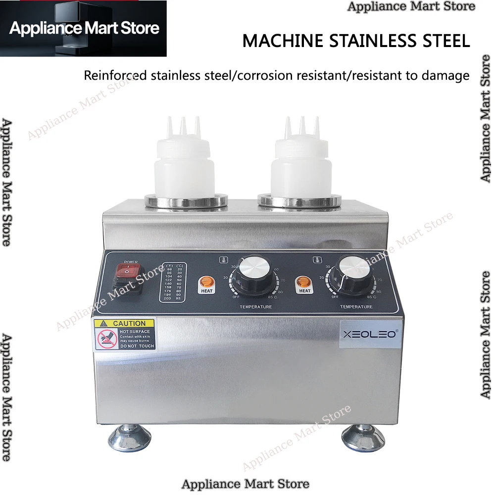 160W Double Cylinder Chocolate Jam Heater Electric Heating Sauce Chocolate Warmer Machine Stainless Steel Jam Thermos WHYY 6