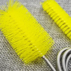 Nylon Wire Stainless Steel Spring Brush Fish Tank Filter Cleaning Brush Aquarium Drain Pipe Cleaning Pipe Brush Accessories Pet