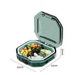 Compact Weekly Pill Organizer with High Capacity - Portable Medicine Storage (Small green)
