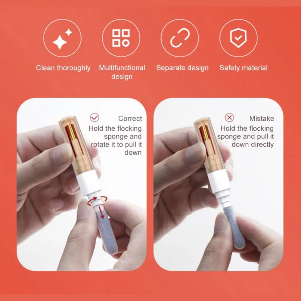 Очиститель клавиатуры, легко чистить, удобный, раздельный, с раздельной головкой, с тремя головками, для Мобильный телефон беруши и компьютерных клавиатур