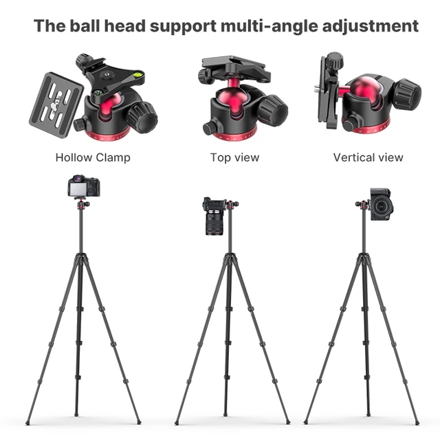 편안한 그립, 가벼운 디자인, 강력한 하중 용량, 향상된 안정성, 다기능성을 갖춘 전문 사진가용 여행용 삼각대