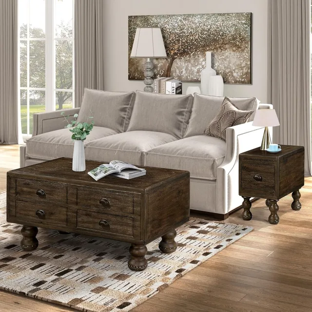 40" Wooden Coffee Table 6