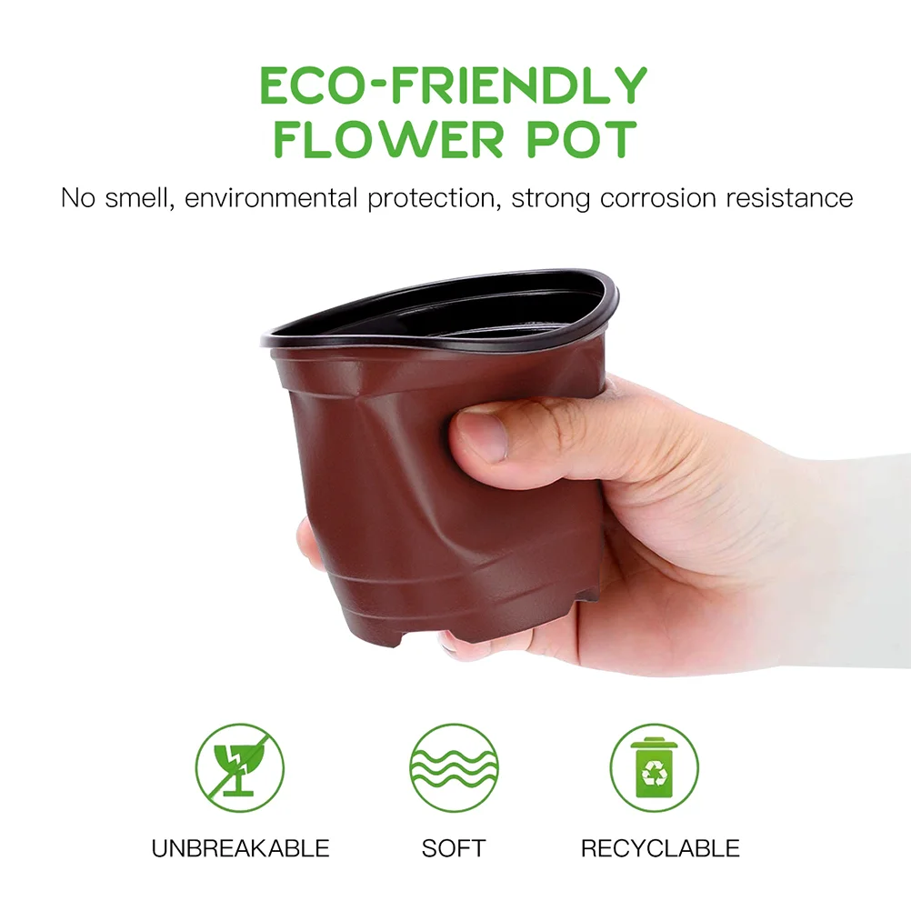 100 Pcs Seedling Pot Indoor Window Planter Propagator Pots Flowerpot Square Planting Plastic Paper Nursery Cups Germination